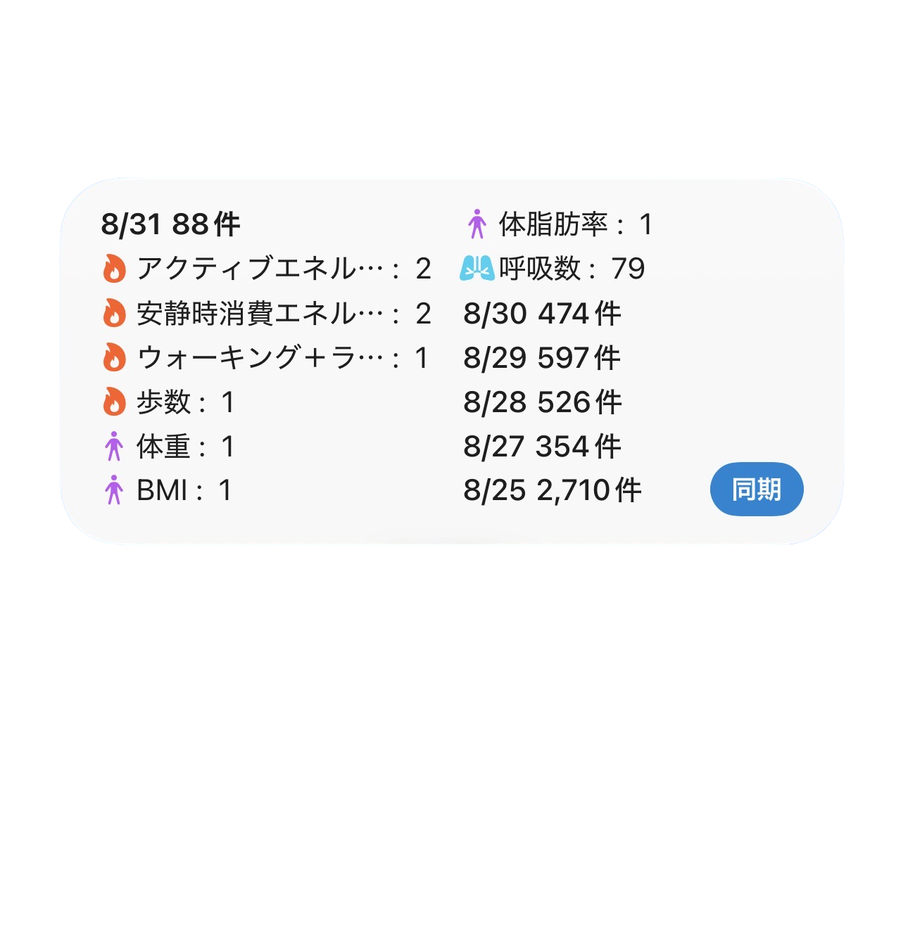 ホーム画面のSyncFlowウィジェット